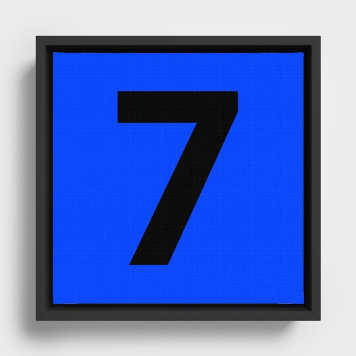 Number 7 (Black & Blue) Framed Canvas