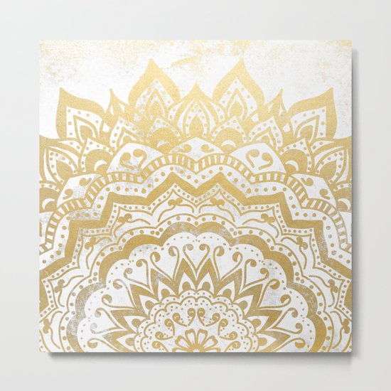 GOLD ORION JEWEL MANDALA Metal Print