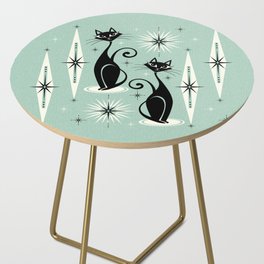 Mid Century Meow Retro Atomic Cats Mint Side Table