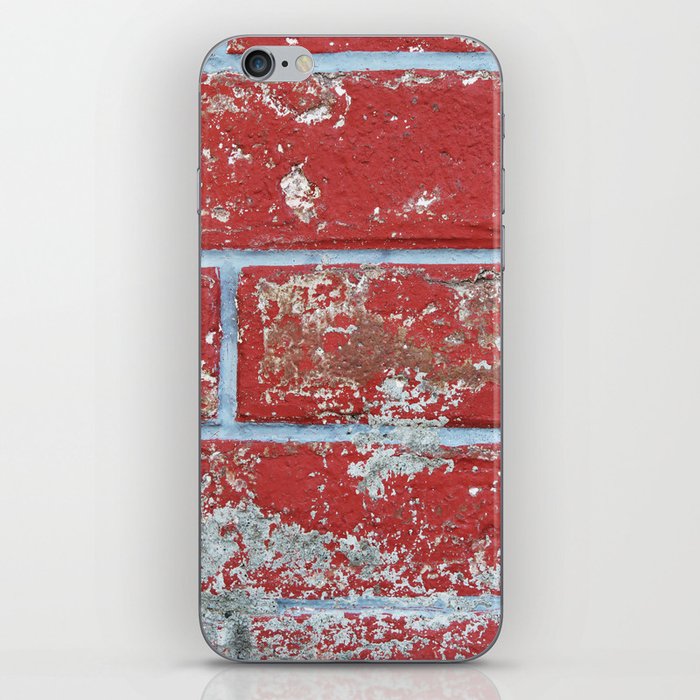 Texture background surface wallpaper red blue brick iPhone Skin