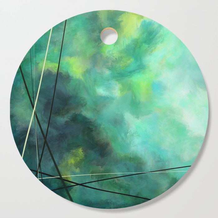 Crossed Green - Abstract Art Cutting Board