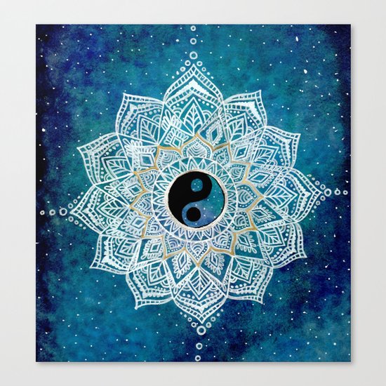 Yin and Yang Galaxy Mandala Canvas Print