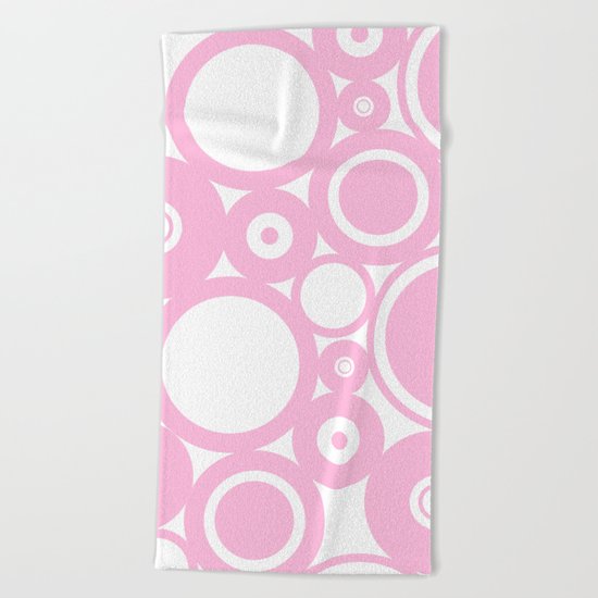 Abstract dots and circles - abstract patterns - pink #Society6 Beach Towel