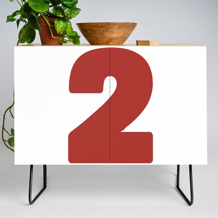 2 (Maroon & White Number) Credenza