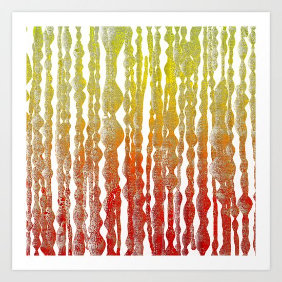 psychedelic stripes - red Art Print