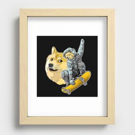 Dogecoin Fanboy - Doge to the moon Recessed Framed Print