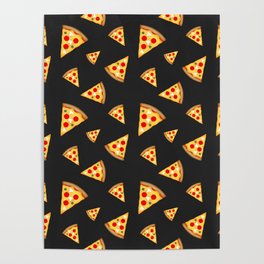 Cool and fun pizza slices pattern Poster