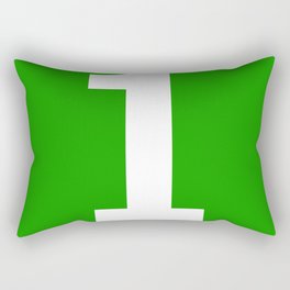 Number 1 (White & Green) Rectangular Pillow