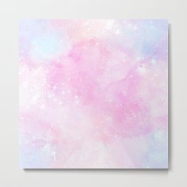 Pink Pastel Galaxy Painting Metal Print