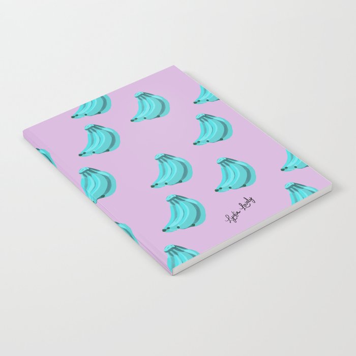 Banana teal- lilac background Notebook