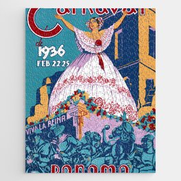 Panama Carnival vintage travel poster Jigsaw Puzzle