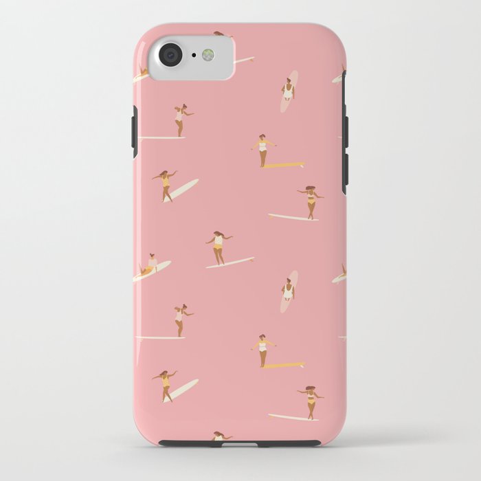 Surf girls in pink iPhone Case