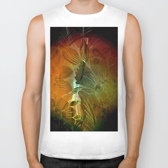 Abstract floral design Biker Tank