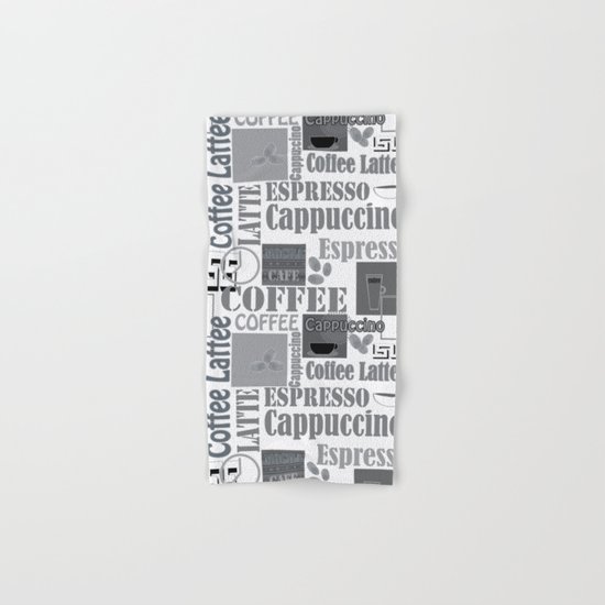 Black and white pattern. "Favourite coffee " Hand & Bath Towel