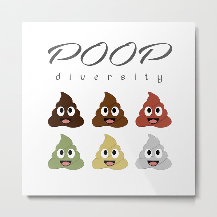 Poop diversity- Types of poop happy emoticons Metal Print