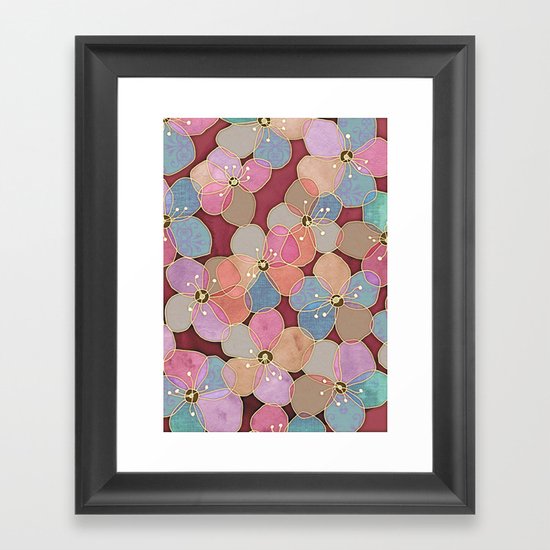 It's Always Summer Somewhere - translucent poppy doodle Framed Art Print