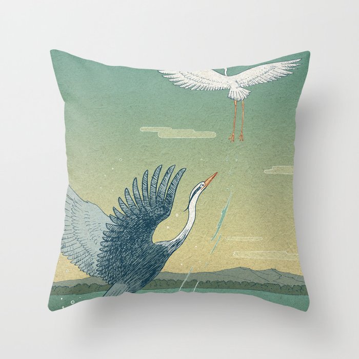 Herons Throw Pillow