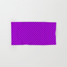 [ Thumbnail: Dark Violet, Fuchsia & Indigo Colored Lines/Stripes Pattern Hand & Bath Towel ]