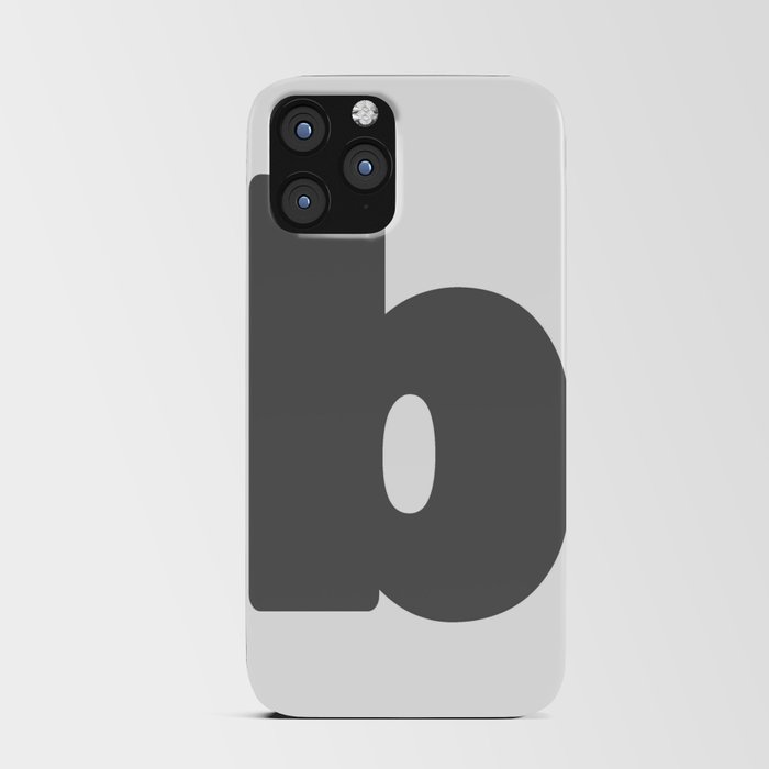 b (Grey & White Letter) iPhone Card Case