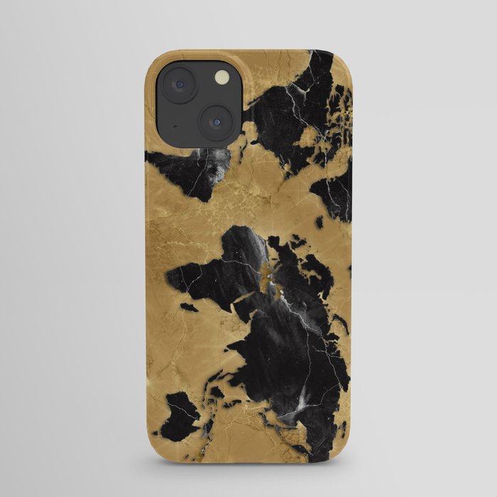 world map marble gold 2 iPhone Case