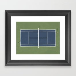 Tennis Court | Aerial Illustration Framed Art Print