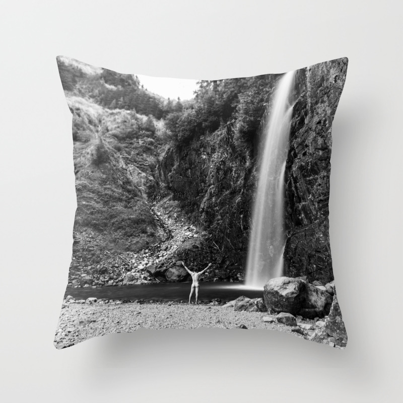 Naked Long Exposure Waterfall Throw Pillow By Richardlawrence Society6