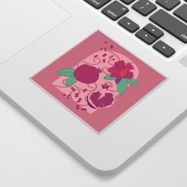 Pomegranate pink and green Sticker