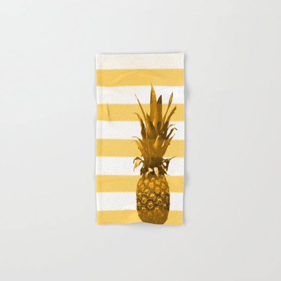 Pineapple with yellow stripes - summer feeling Hand & Bath Towel