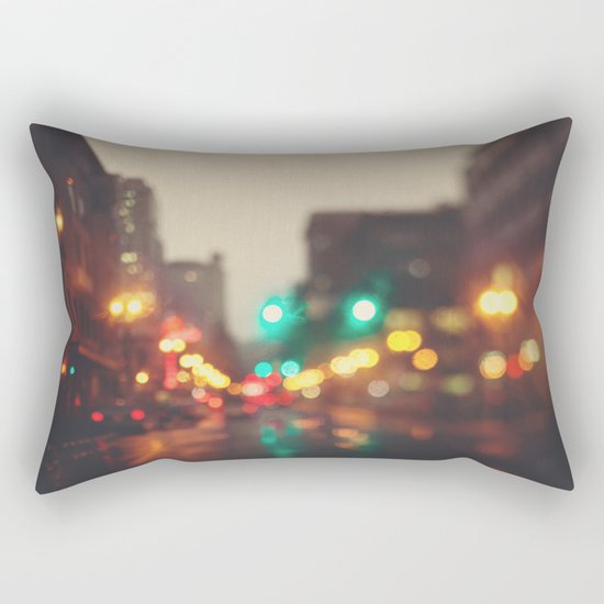 Portland In The Rain Rectangular Pillow