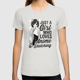 Anime Girl Just A Girl Who Loves Anime and T Shirt