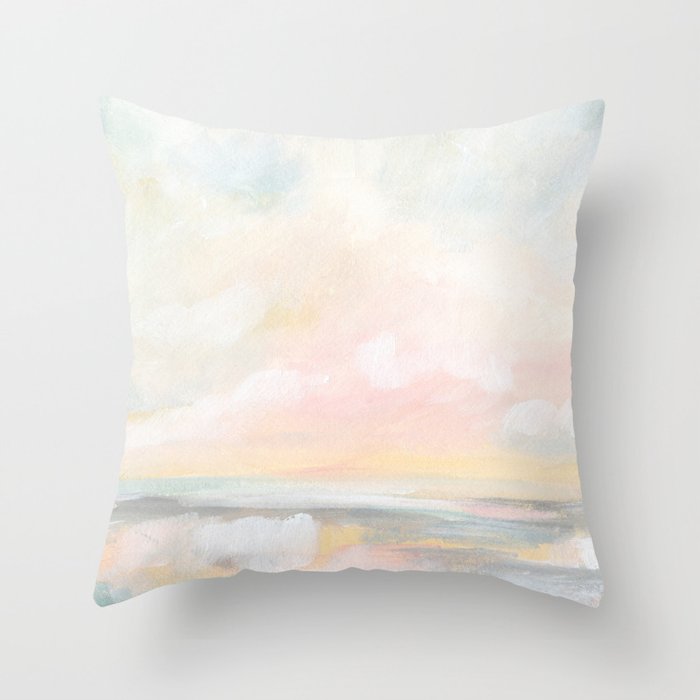 Rebirth - Pastel Ocean Seascape Throw Pillow