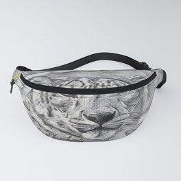 Snow Leopard Stare In Vintage Charm Fanny Pack