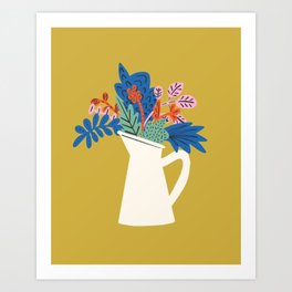 Florals in Swedish Farm Pitcher Art Print