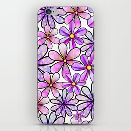 Doodle Watercolor Floral Pattern 03 iPhone Skin