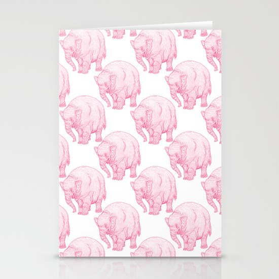 Pink Elephant Stationery Cards