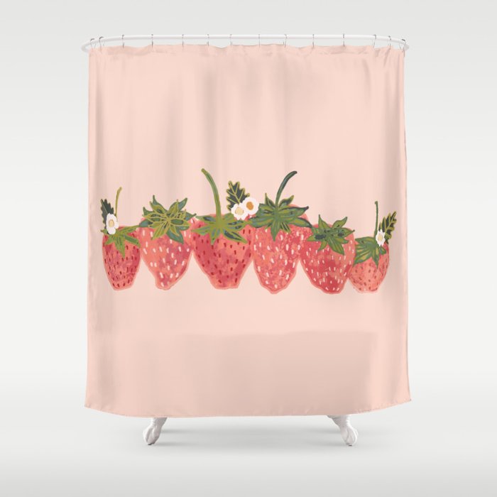 Strawberry Lineup Shower Curtain