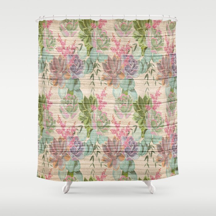 Flower on Wood Collection #2 Shower Curtain