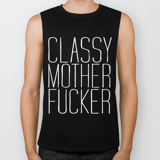 classy motherfucker black Biker Tank