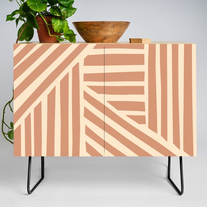 Abstract Shapes 220 in Brown Beige Credenza