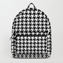 Monochrome Black & White Houndstooth Backpack | Fabric, Monochrome, Fashionable, Houndstooth, Fashion, Clothes, Textile, Textured, Pattern, Classic 