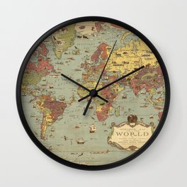 Mercator world map Wall Clock