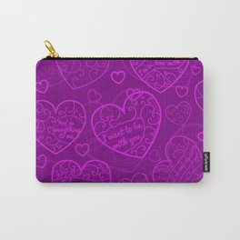 Purple Love Heart Collection Carry-All Pouch