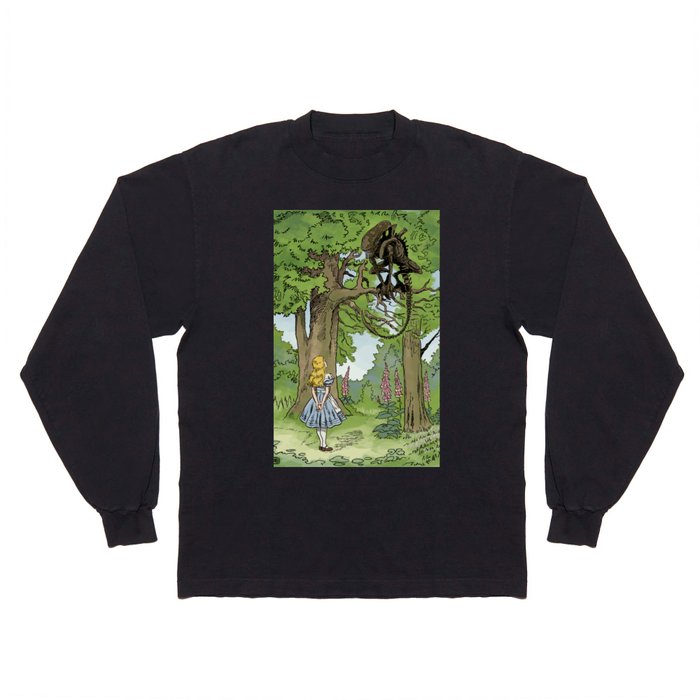 Alice Meets The Alien in Wonderland Long Sleeve T Shirt