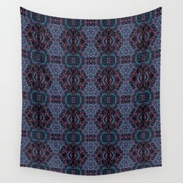 Liquid Light Series 61 ~ Blue & Red Abstract Fractal Pattern Wall Tapestry