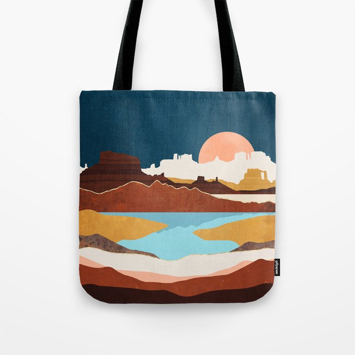 Desert Moon Lake Tote Bag