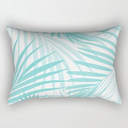 Soft Turquoise Palm Leaves Dream - Cali Summer Vibes #4 #tropical #decor #art #society6 Rectangular Pillow