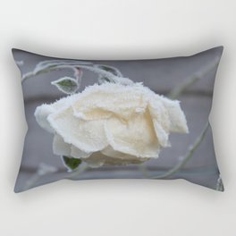 Frosted Rose Ice Flower W Rectangular Pillow