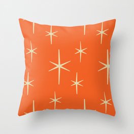 Retro Star Orange Throw Pillow