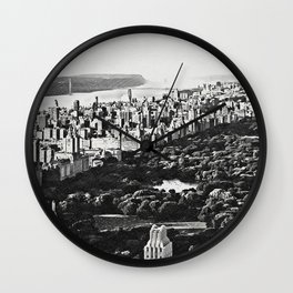 New York City black and white sketch Wall Clock