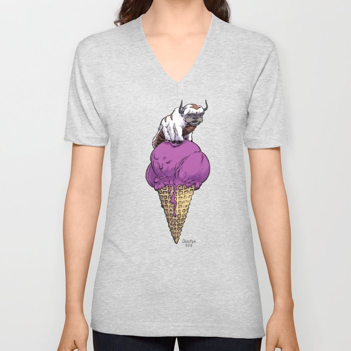 Appa on a Black Raspberry Ice Cream Cone, Of Course V Neck T Shirt